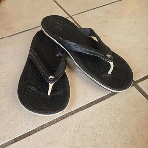 CROCS Unisex Black Crocband Thong Flip Flop -Size: M8/W10